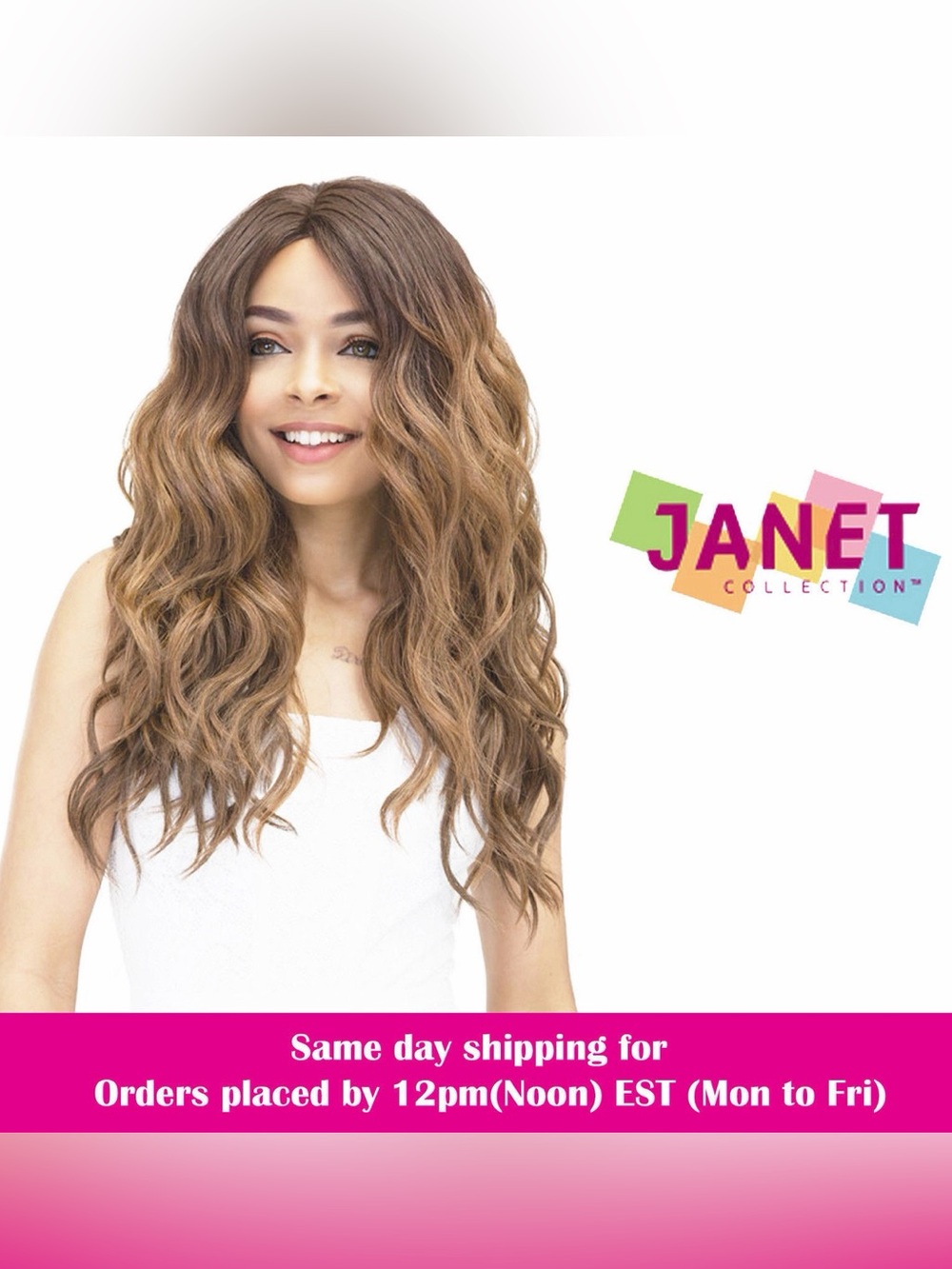 NEW! Janet Brand Natural Super Flow Deep Part Lace Wig – Moon (Honey Blonde)